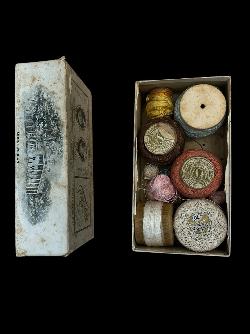 Vintage Thread Assortment & Illustrated Box Sewing Collection - Picture 5 of 7